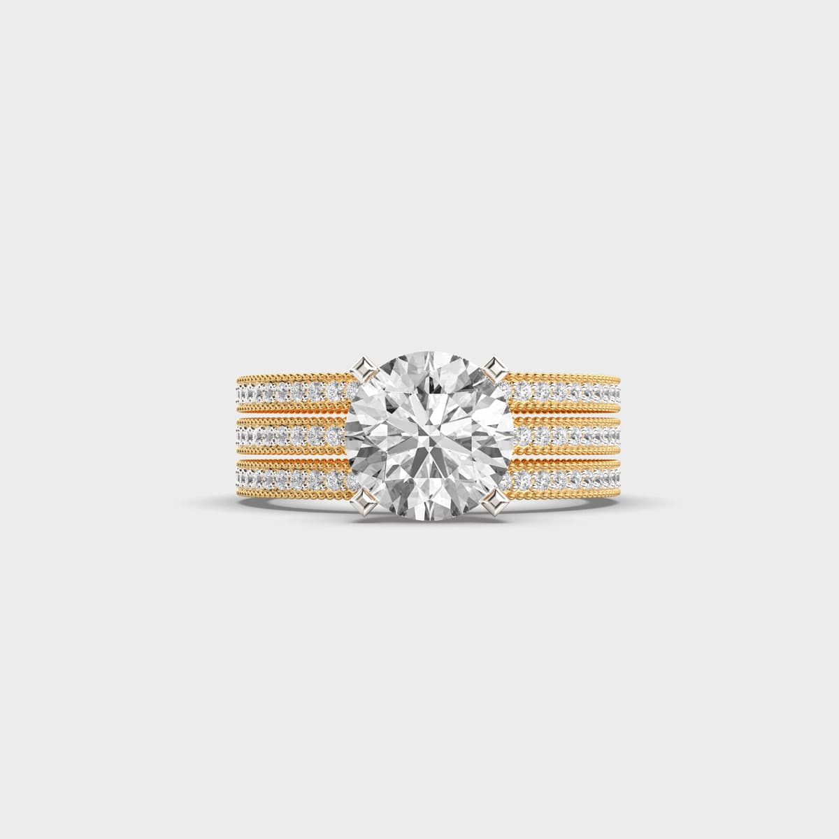 Grand Milgrain Solitaire Diamond Ring