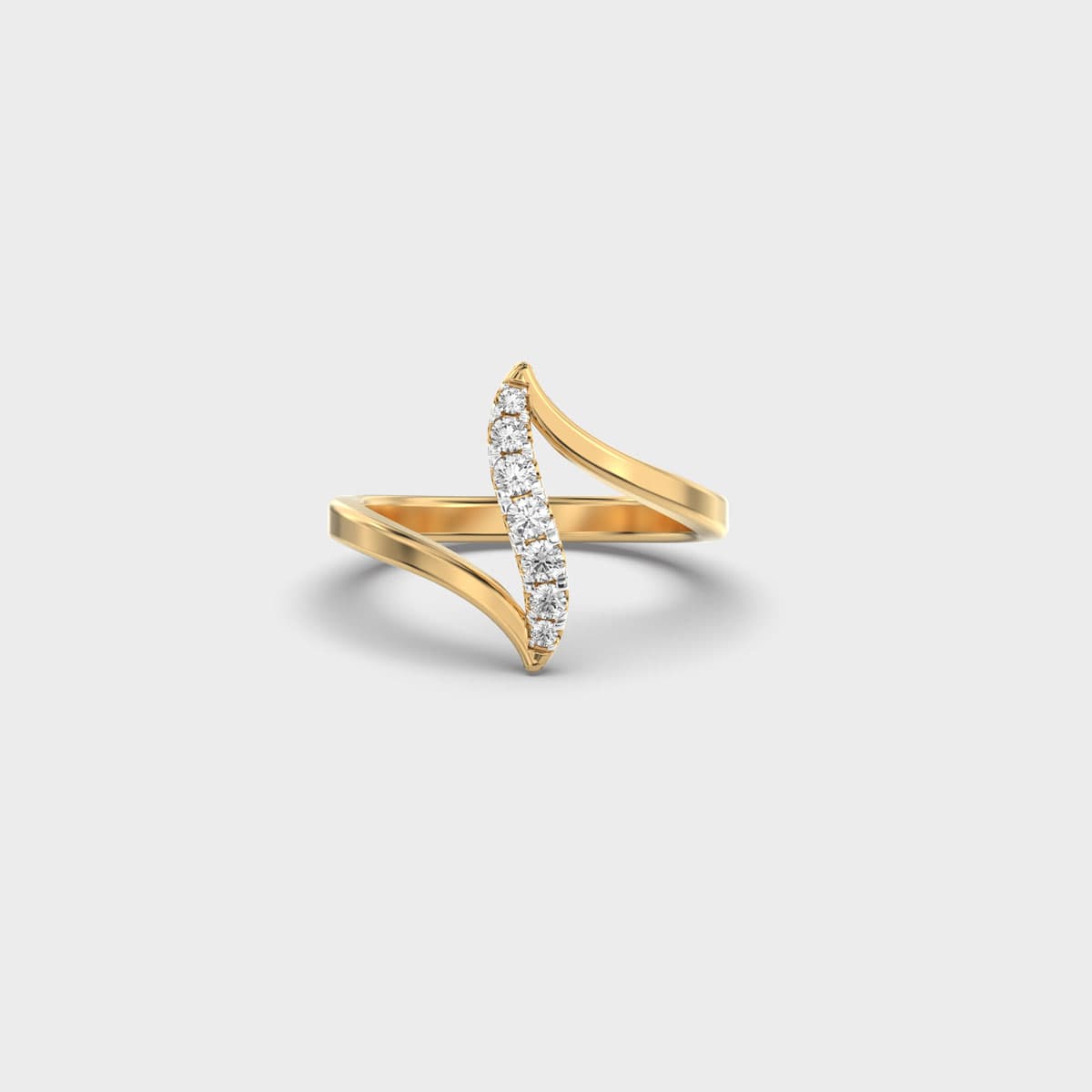 Crossover Line Diamond Ring