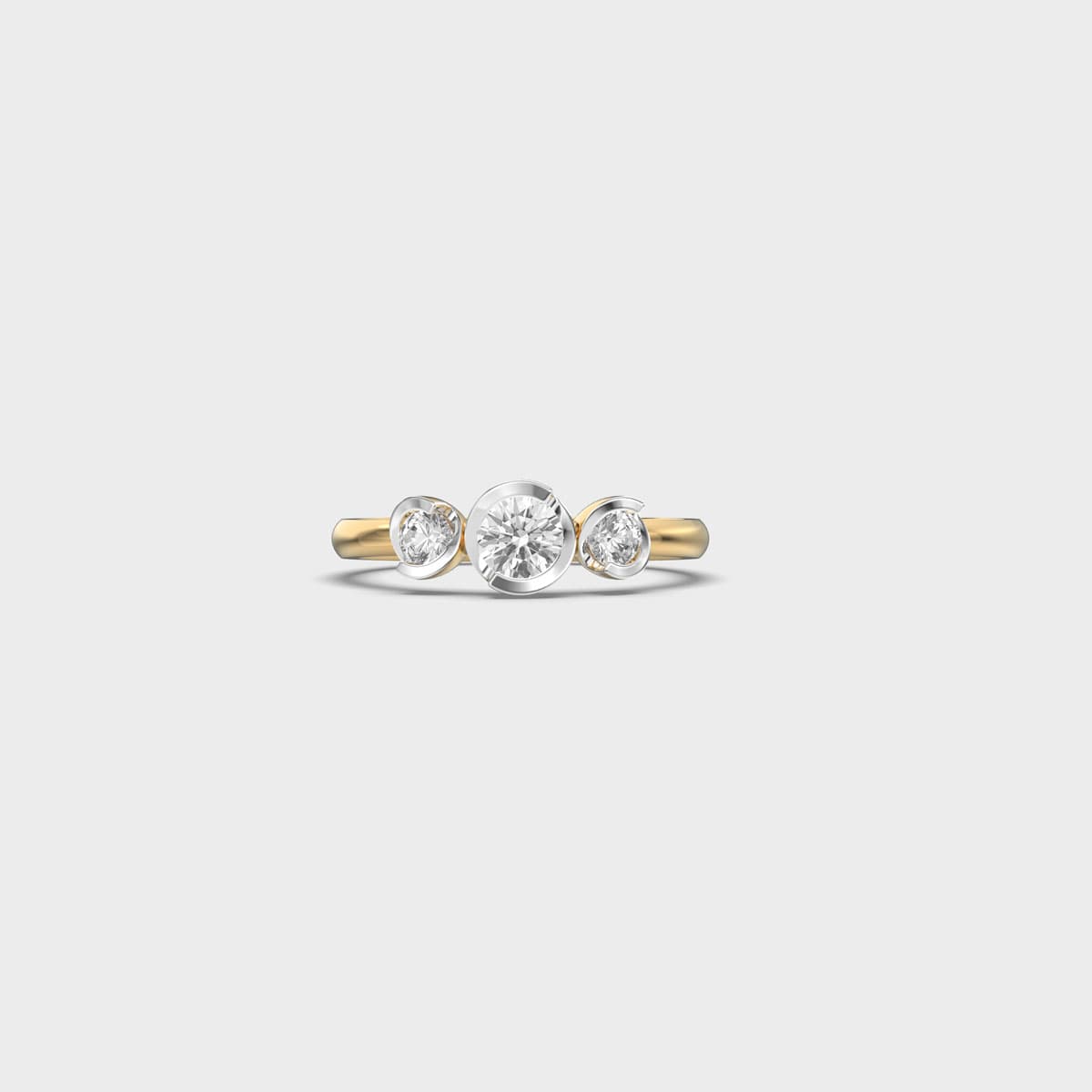 Orbit Three Stone Diamond Ring