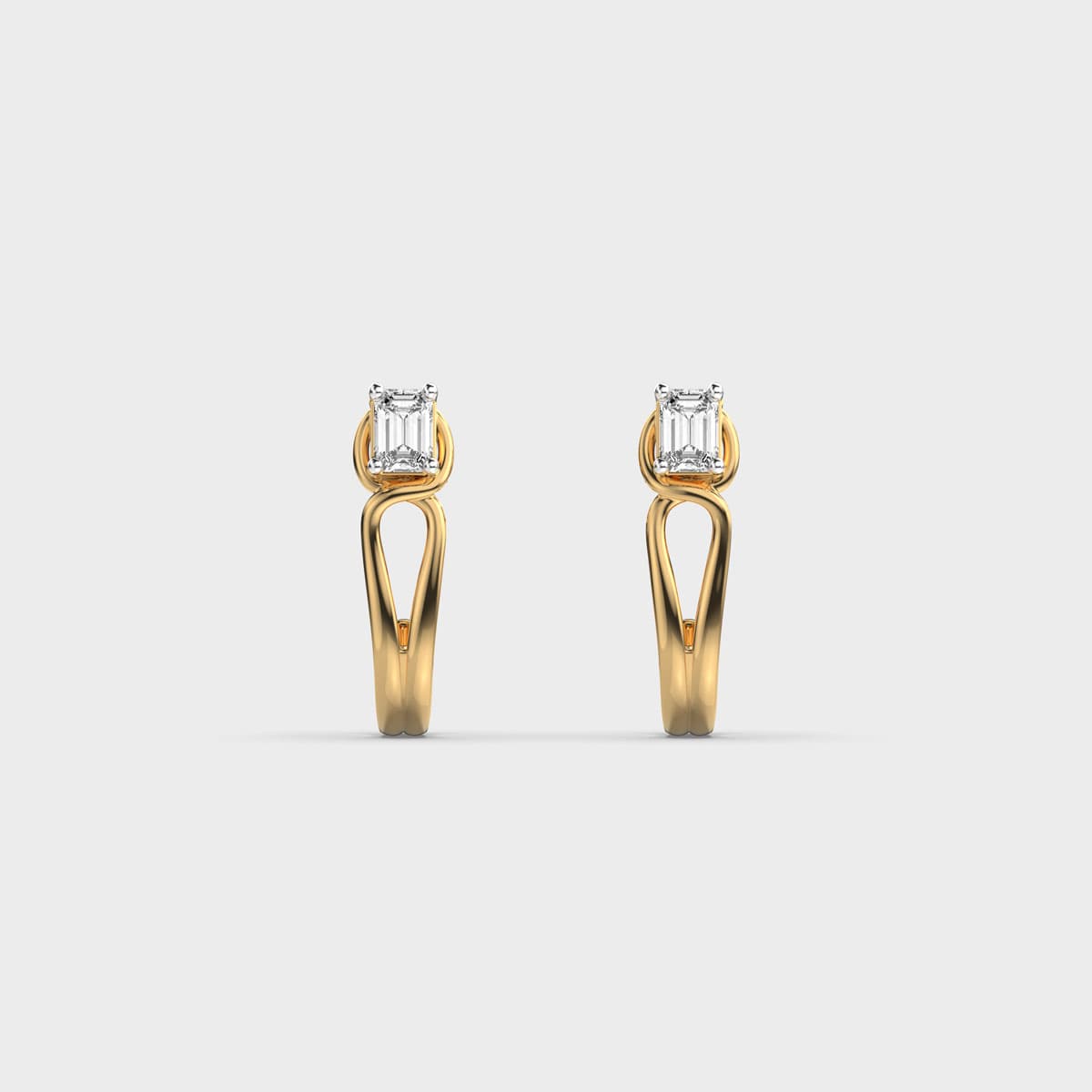 Emerald Curl Diamond Hoops
