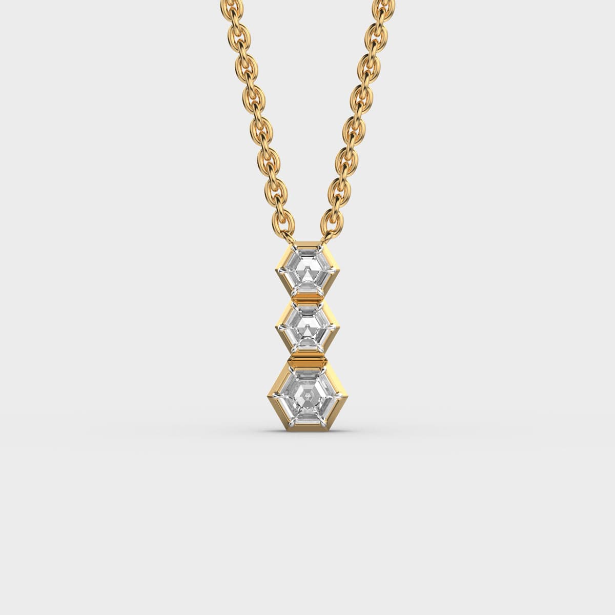 Hexa Trio Diamond Pendant (With Chain)