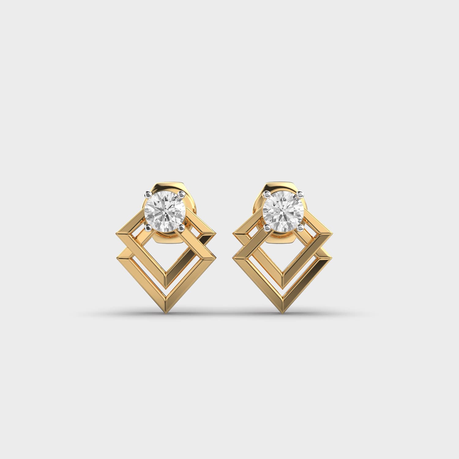 Double Kite Outline Diamond Studs