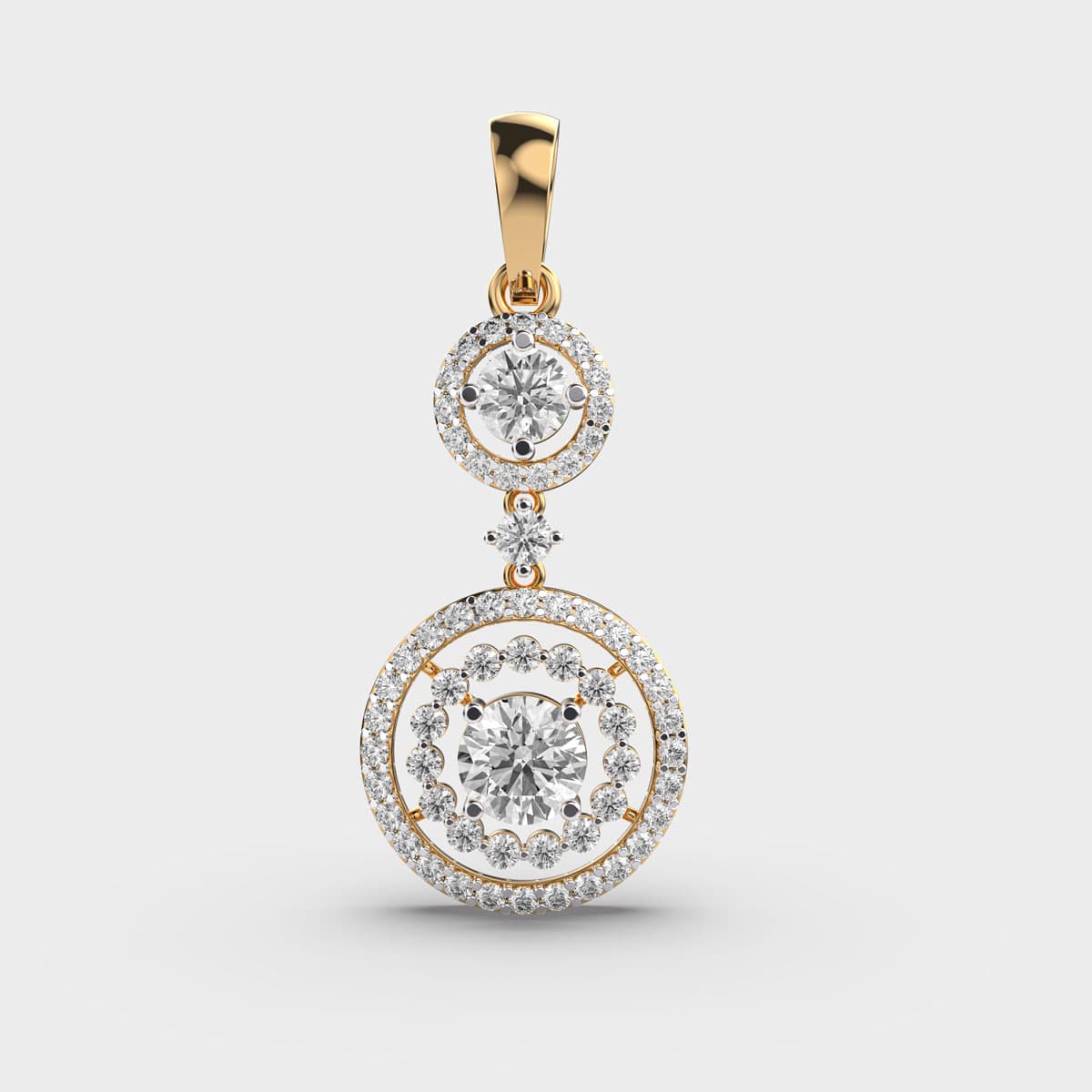 Double Halo Orbit Diamond Pendant (Without Chain)