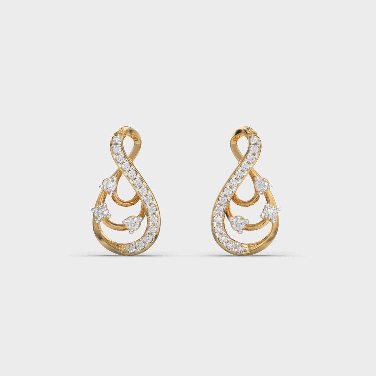 Looped Paisley Diamond Studs