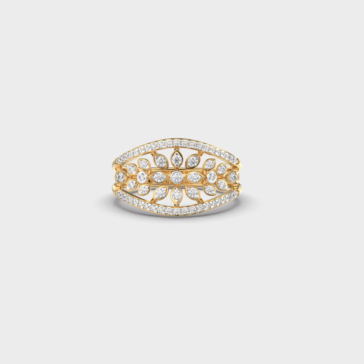 Floral Window Filigree Diamond Ring