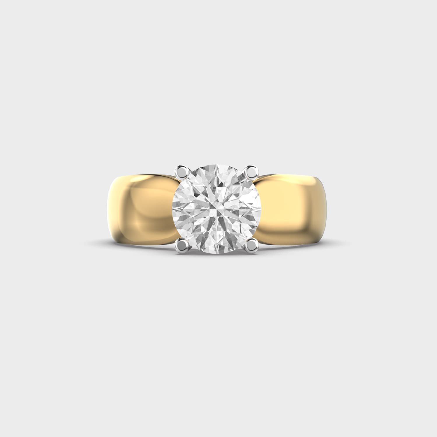 Bold Band Solitaire Diamond Ring For Men