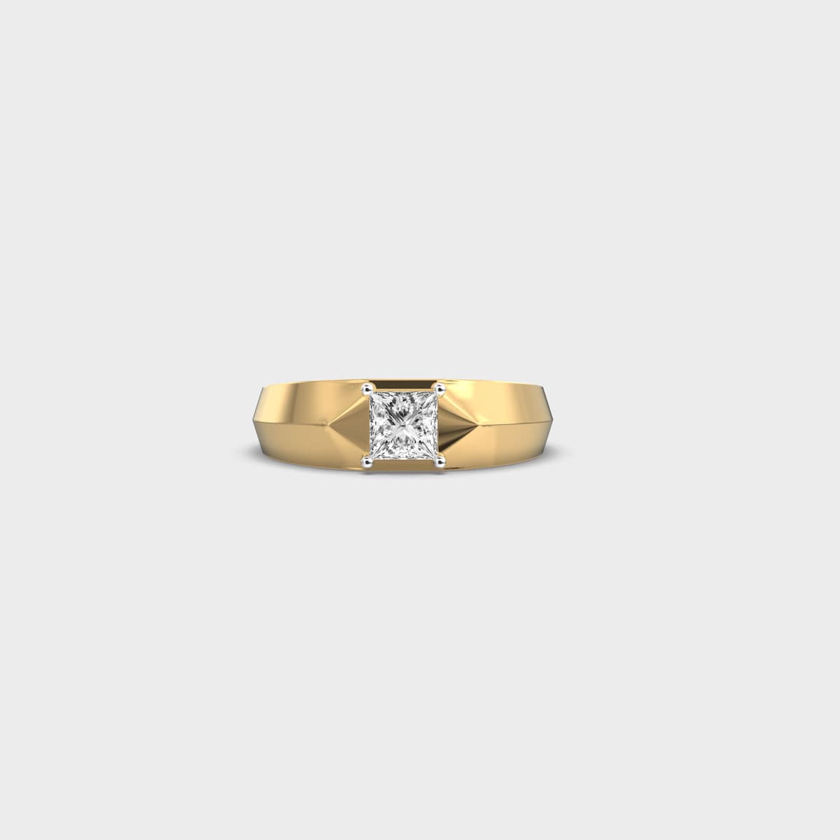 Angular Edge Princess Diamond Ring For Men