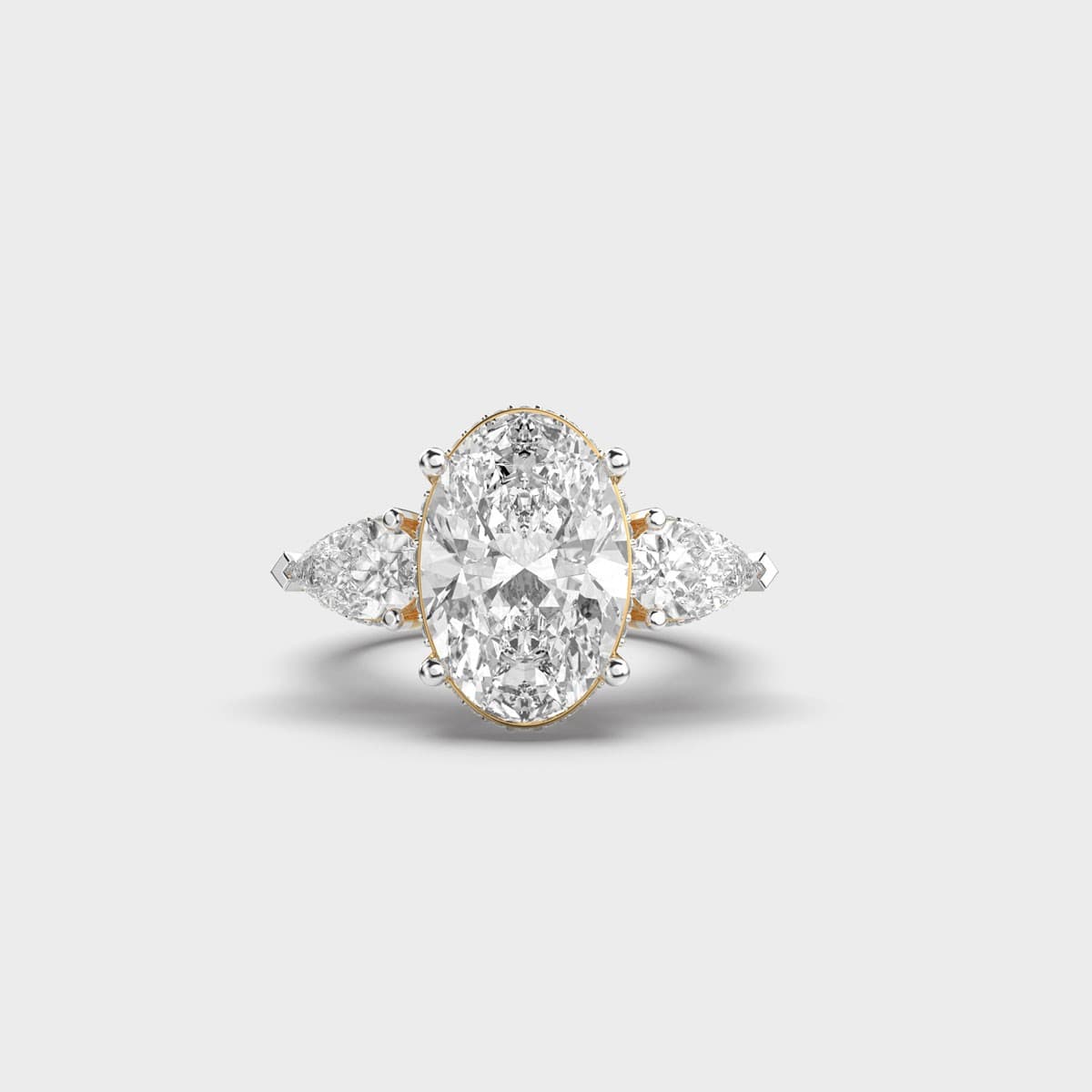 Pear Shoulder Grand Oval Diamond Ring
