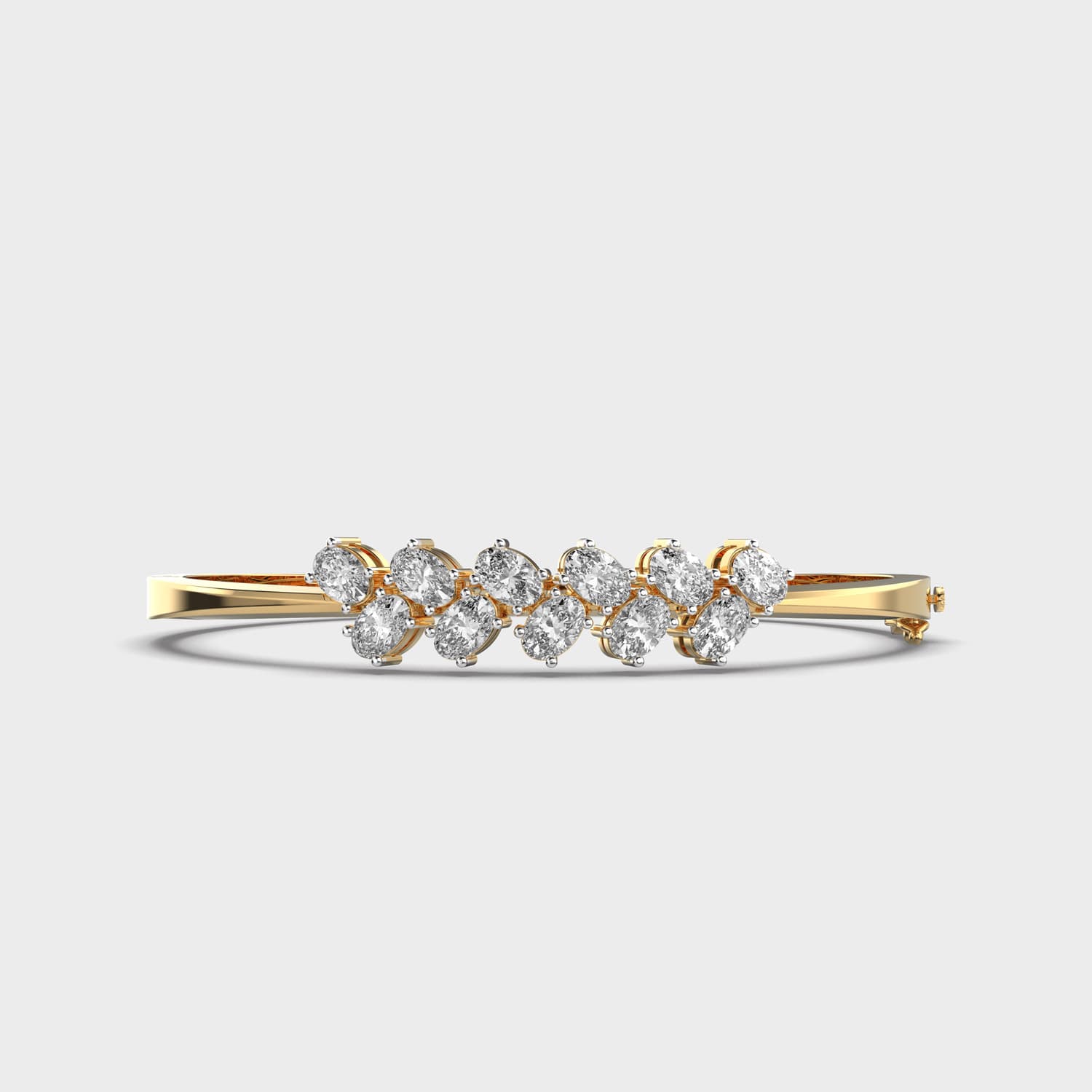 Twin Row Oval Cluster Diamond Bracelet