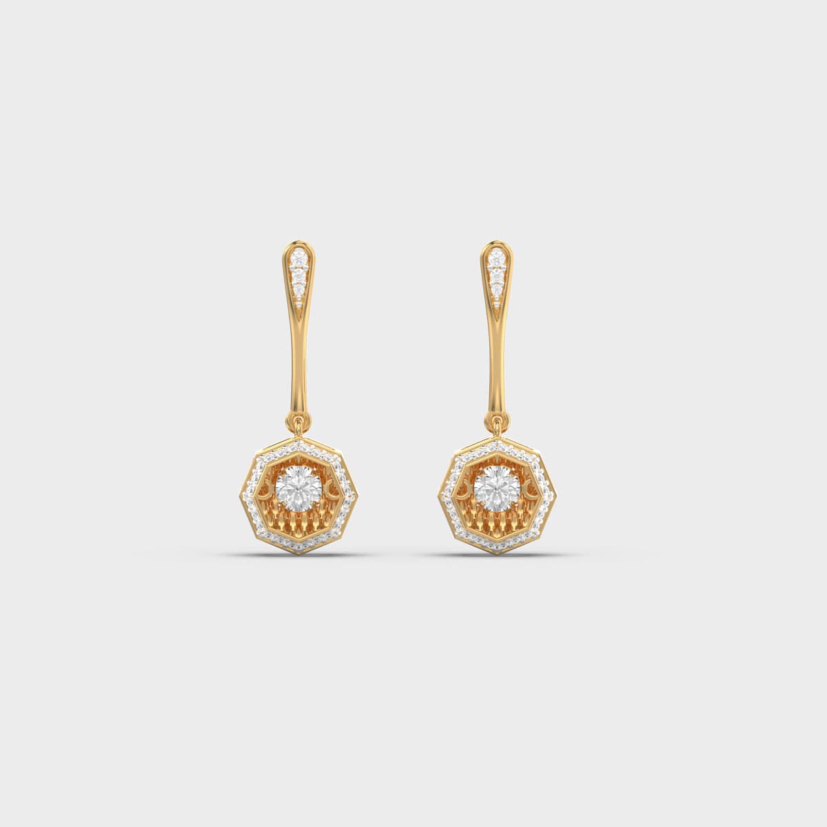 Octagon Halo Lantern Diamond Drops