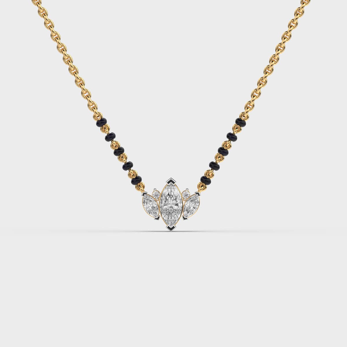 Marquise Crown Cluster Diamond Mangalsutra