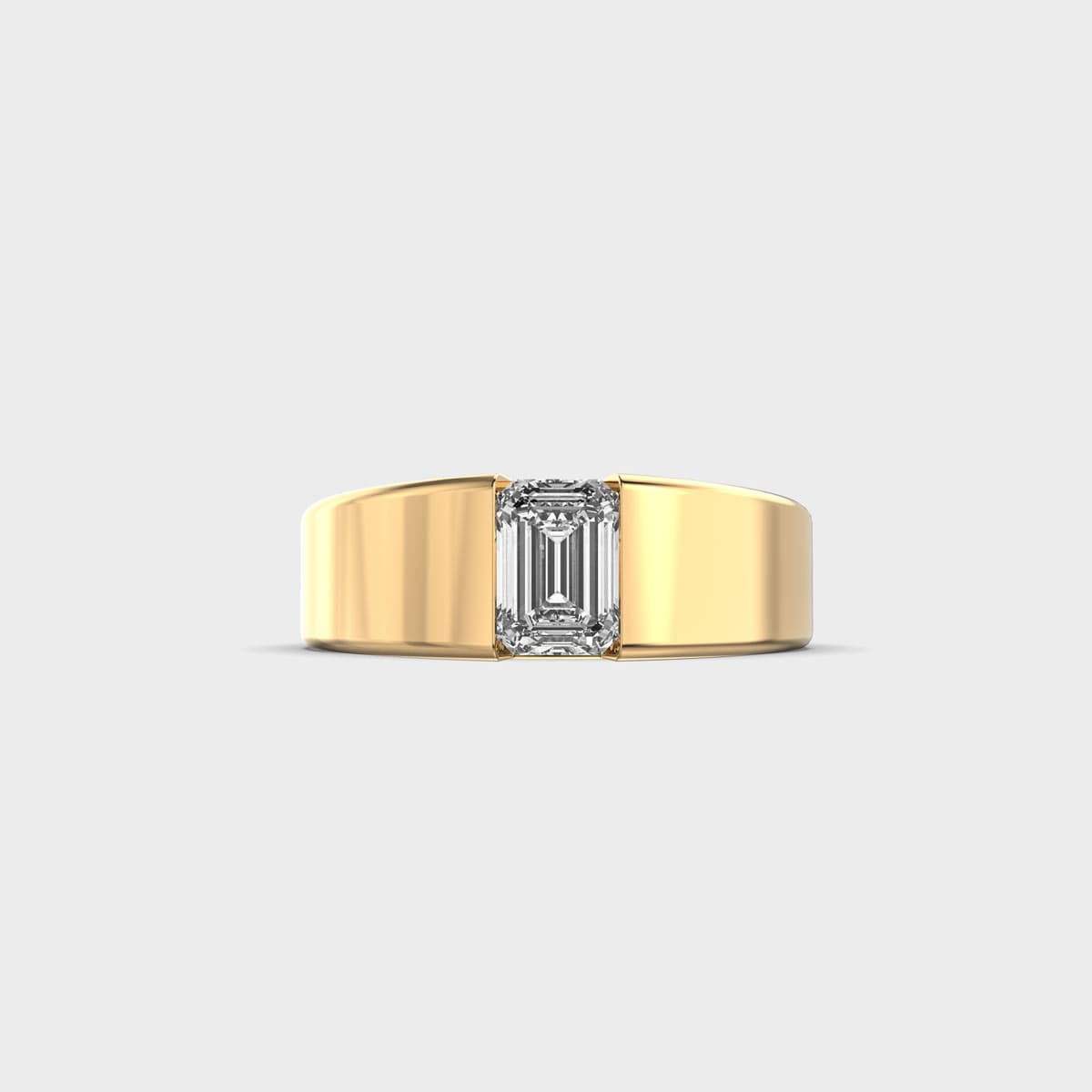 Suspended Emerald Cut Diamond Ring For Men