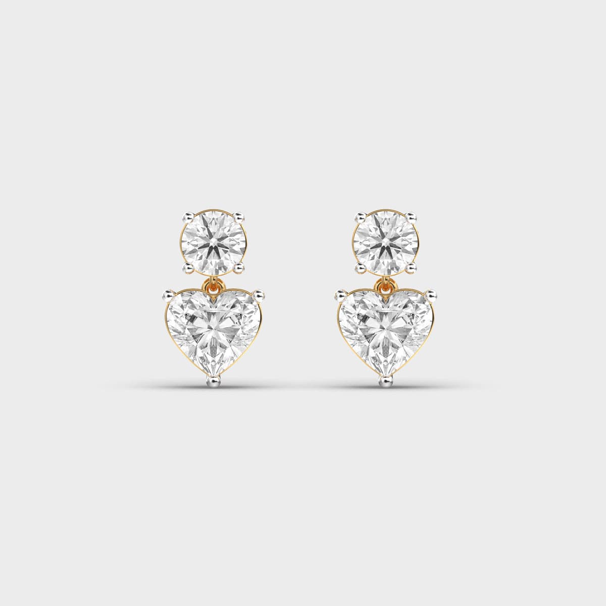 Round Heart Duo Diamond Drops