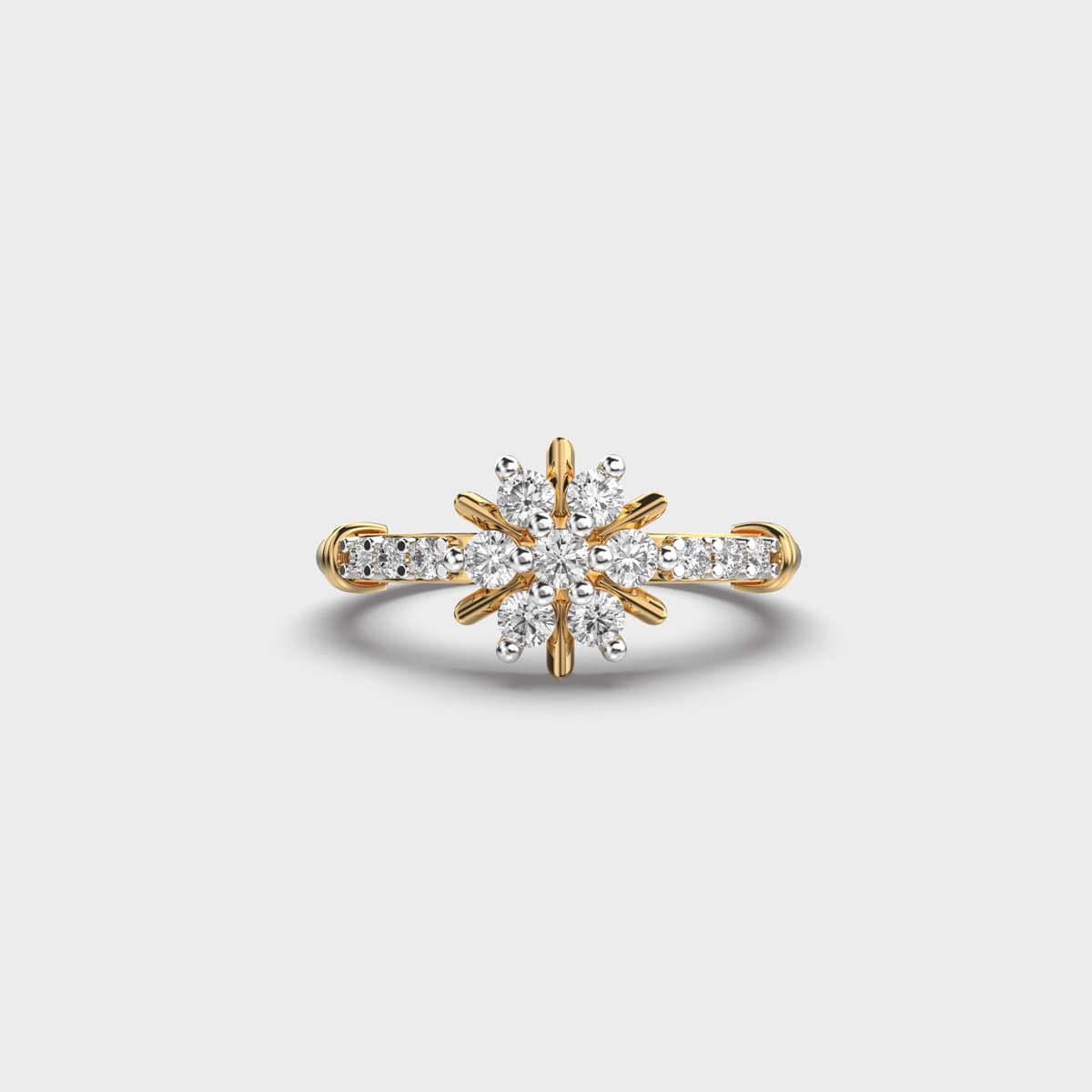 Radiant Snowflake Cluster Diamond Ring