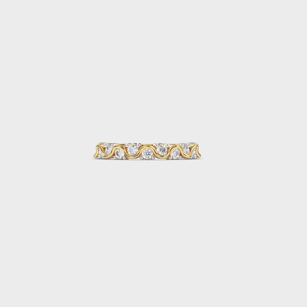 Rippling Ribbon Round Diamond Ring