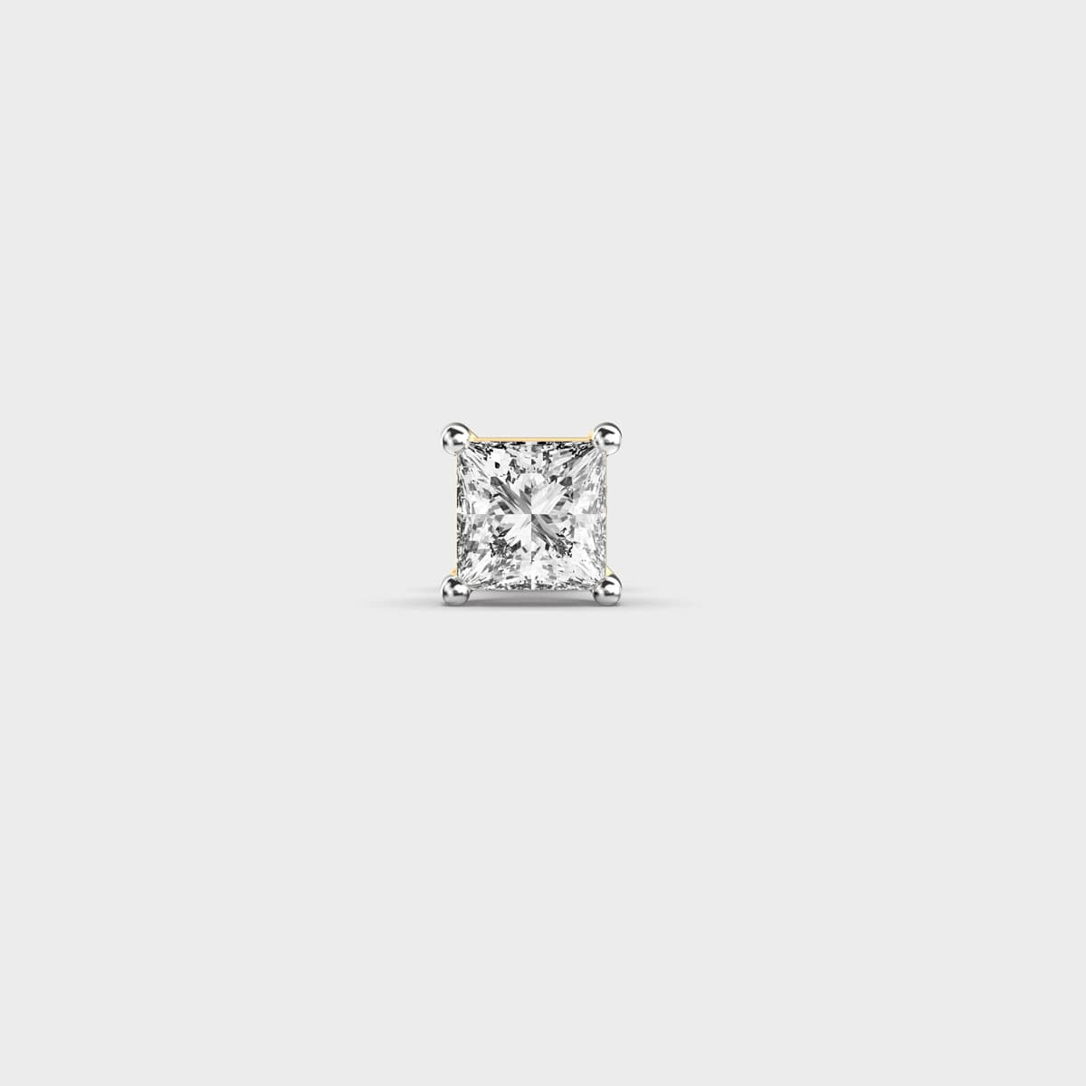 Statement Princess Cut Diamond Stud