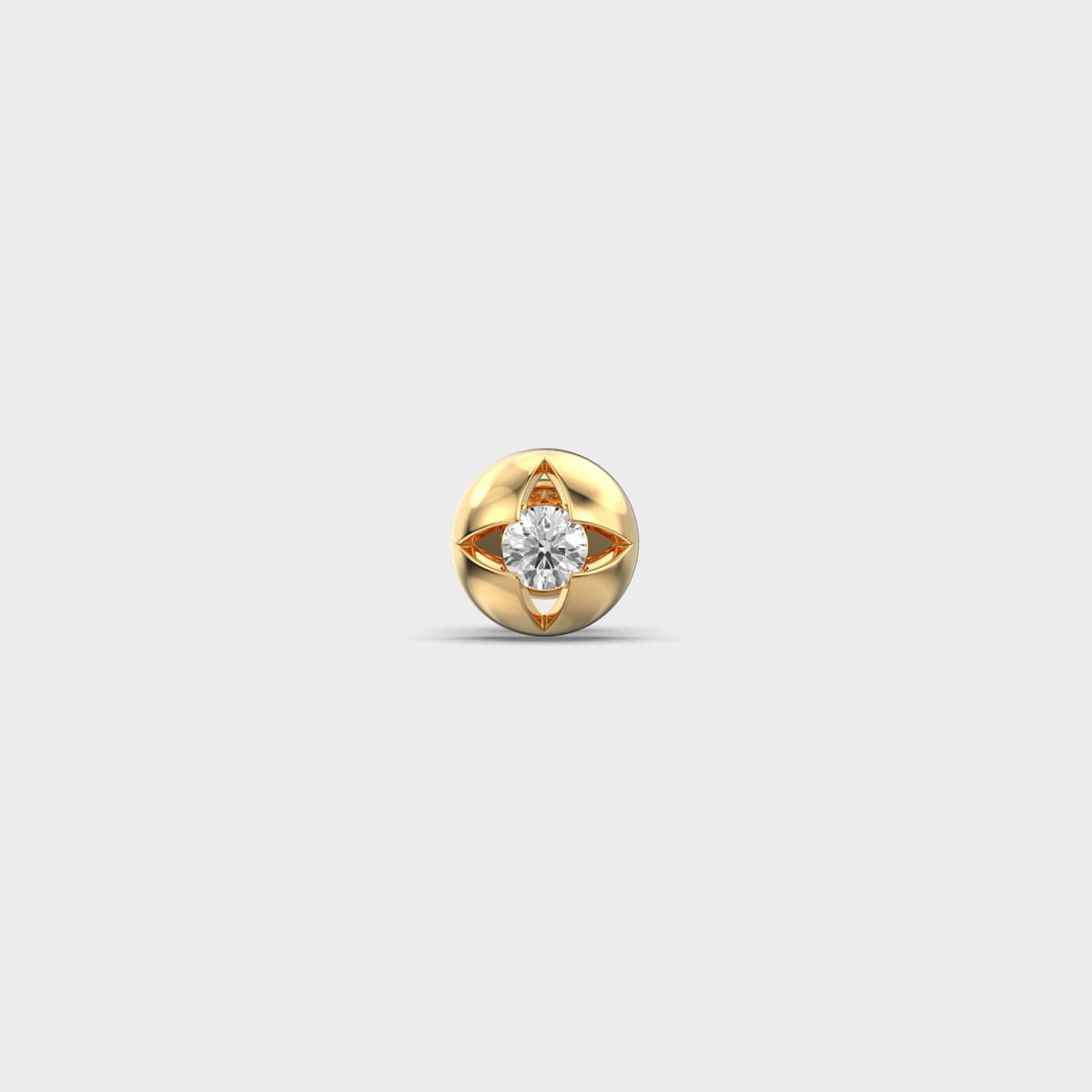 Flower Round Diamond Stud For Men
