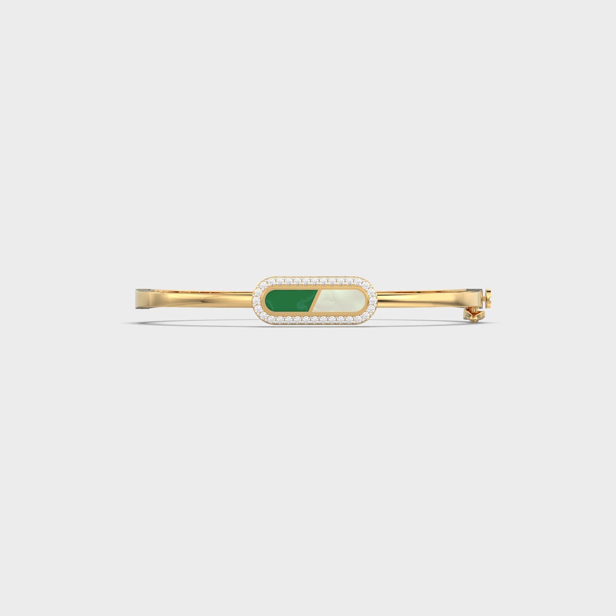 Verdant Split Capsule Halo Diamond Bracelet