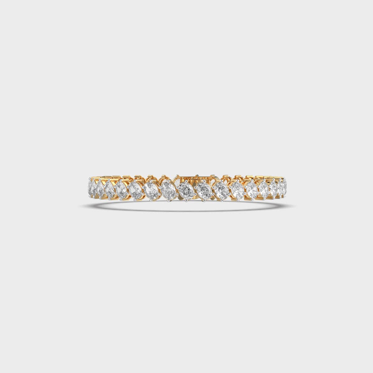 Tilted Oval Eternity Tennis Diamond Bracelet