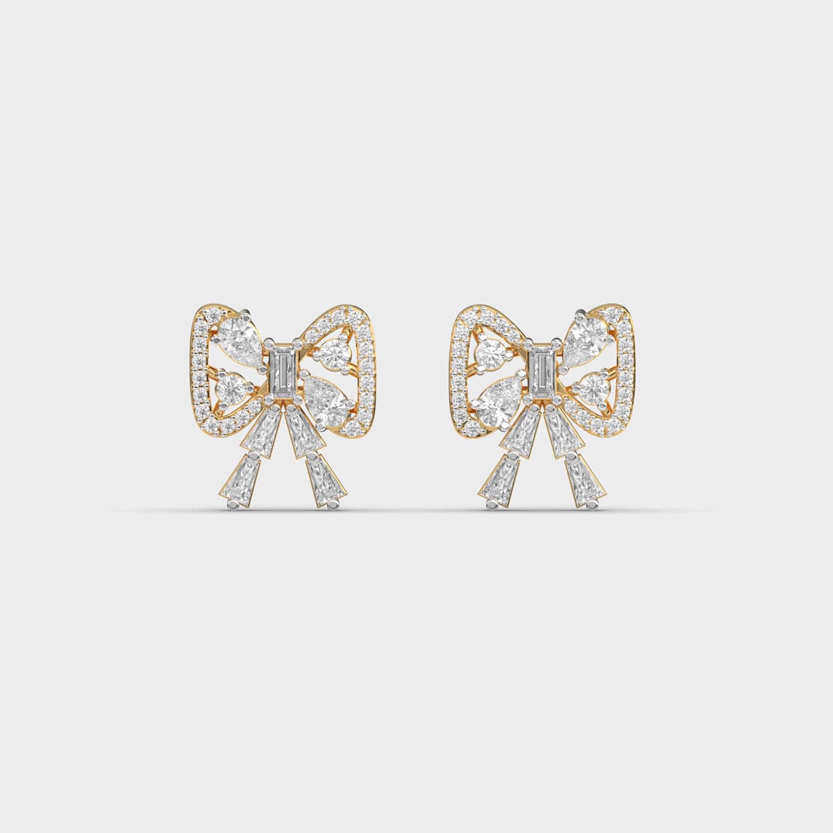 Ribbon Bow Tie Diamond Studs