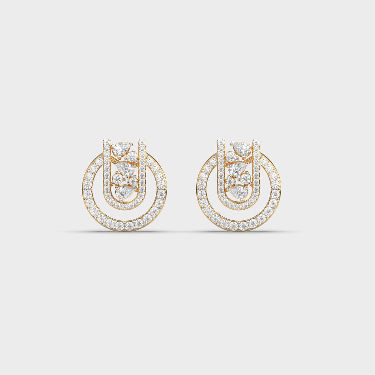 Orbit Ripple Pear Fall Diamond Studs