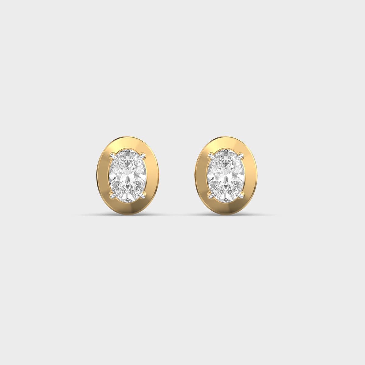 Polished Portal Oval Diamond Studs