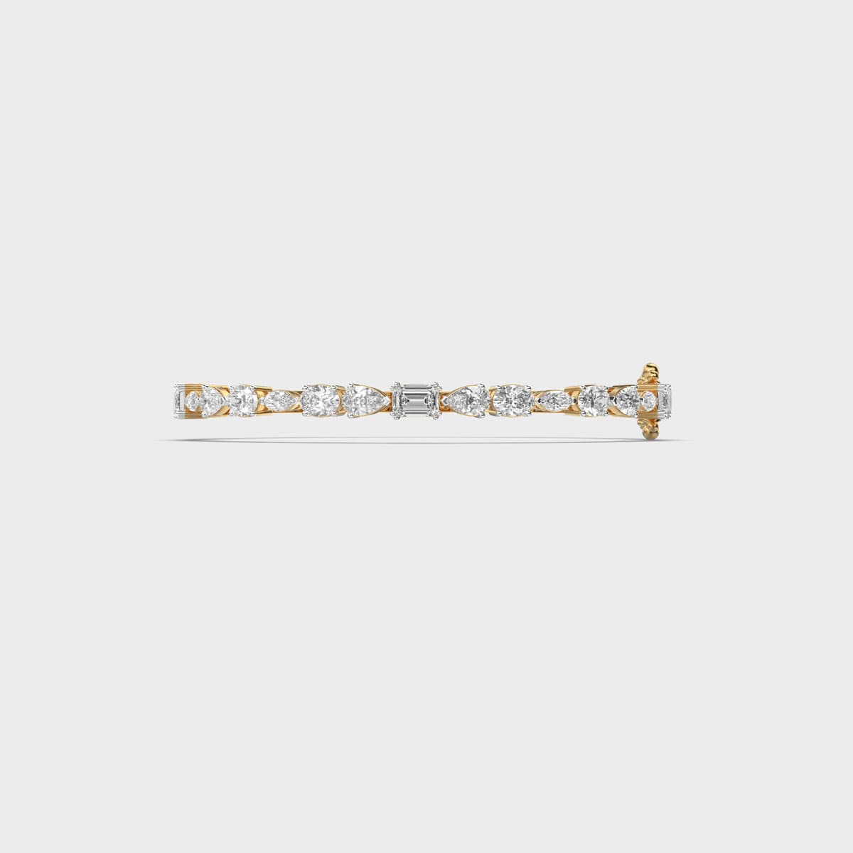 Mixed Cut Front Row Diamond Bracelet