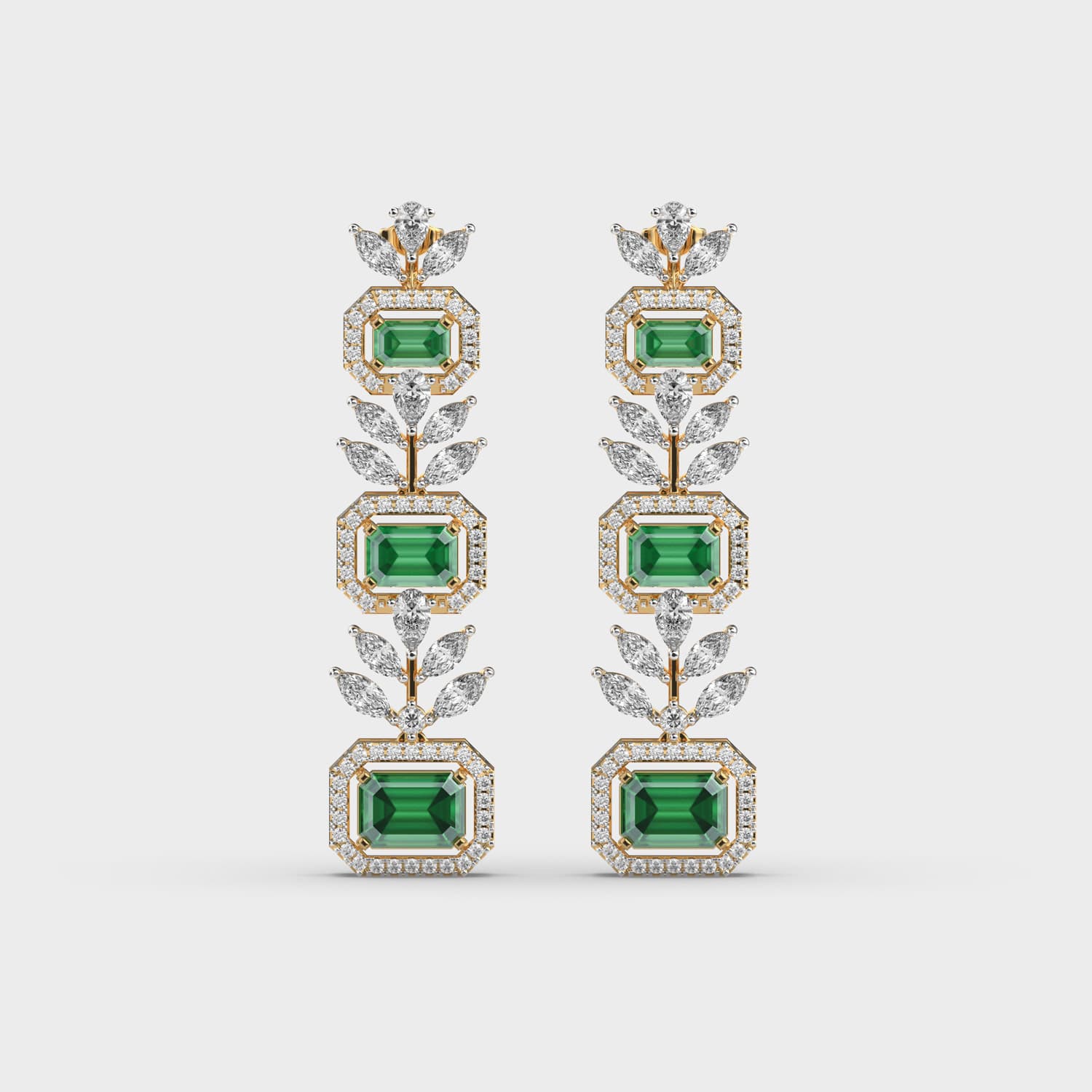 Imperial Jade Green Diamond Dangler