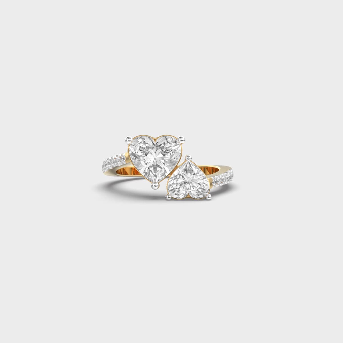 Toi Et Moi Twin Heart Diamond Ring