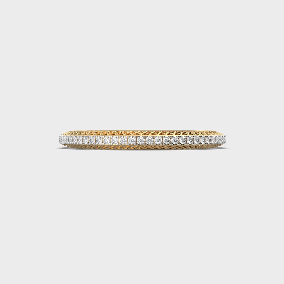 Lattice Wall Round Eternity Diamond Bangle