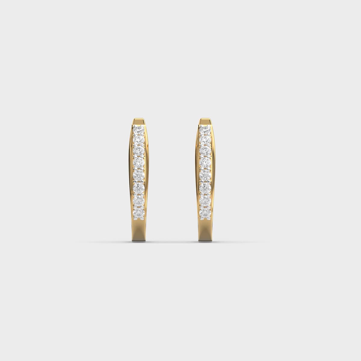 Classic Pave Round Line Diamond Huggies