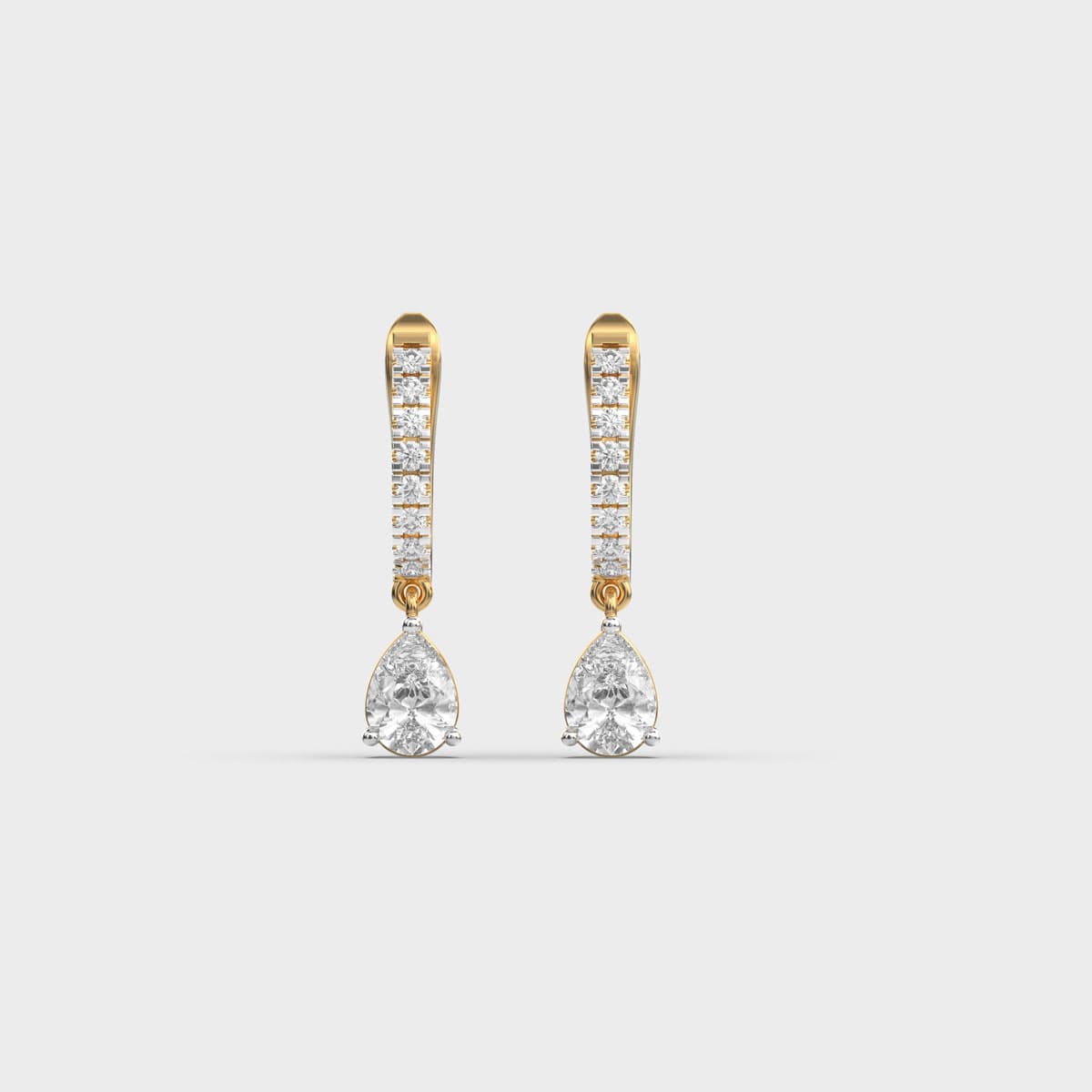 Suspended Pear Pave Diamond Huggies