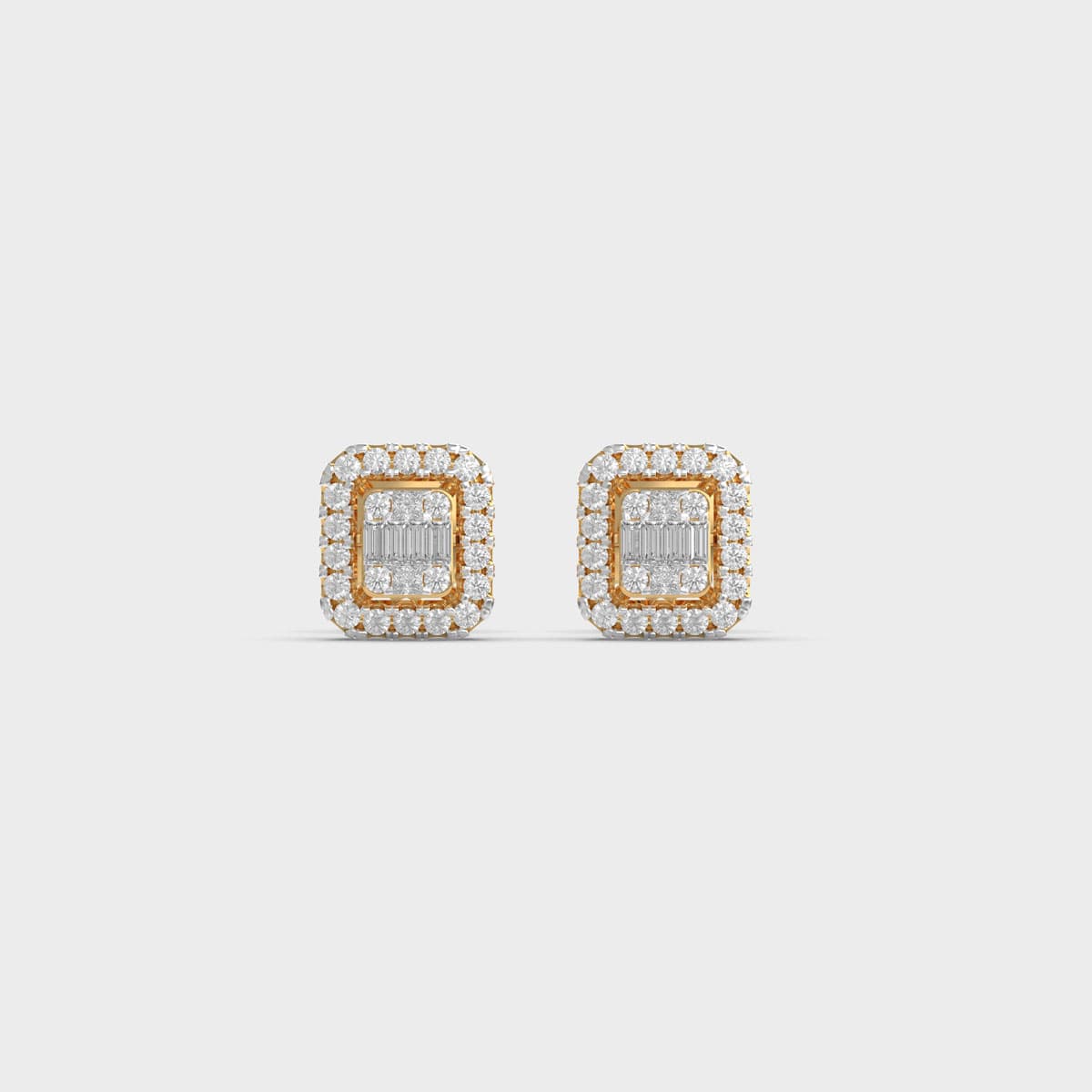 Framed Lantern Baguette Diamond Studs