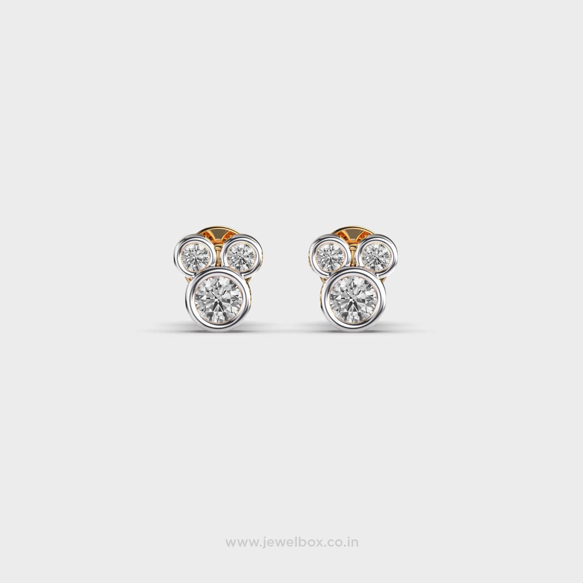 Mini Happy Mouse Diamond Ear Studs For Kids