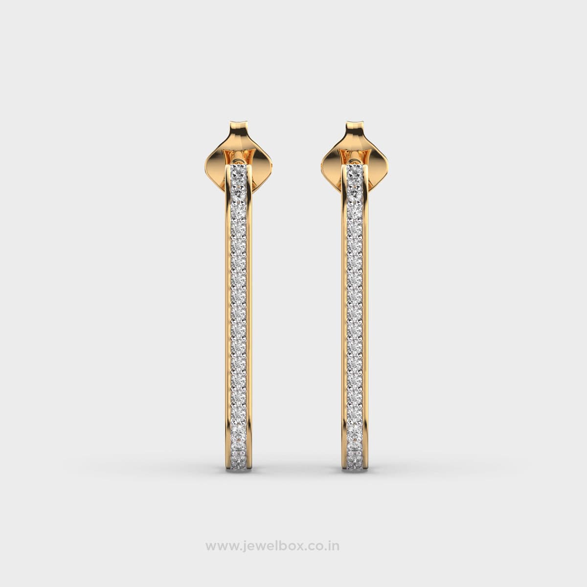 Elegant Gold and Diamond Hoop Earrings