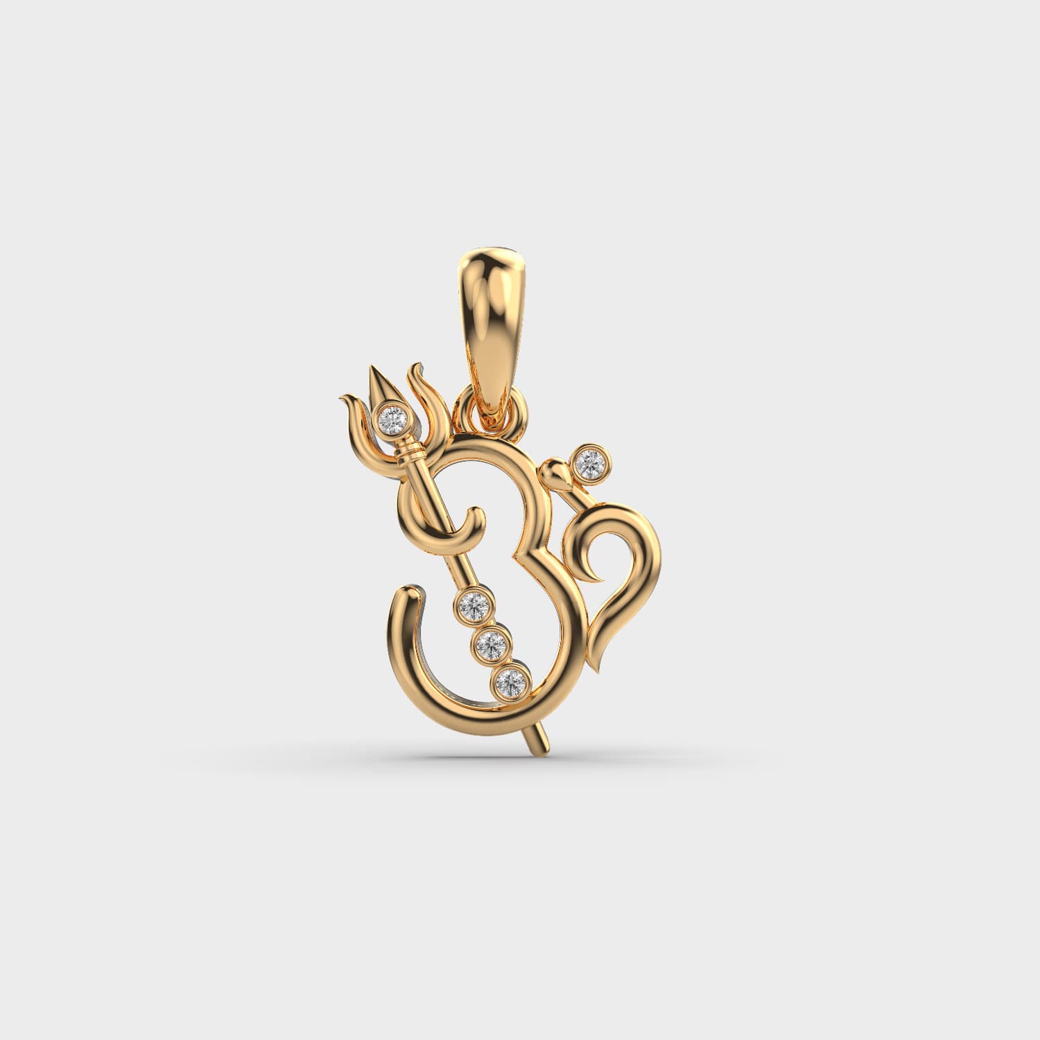 Om Trishul Diamond Pendant