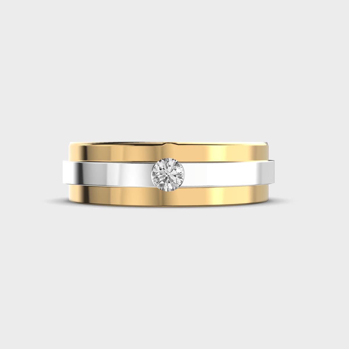 Double Band Round Diamond Ring For Men