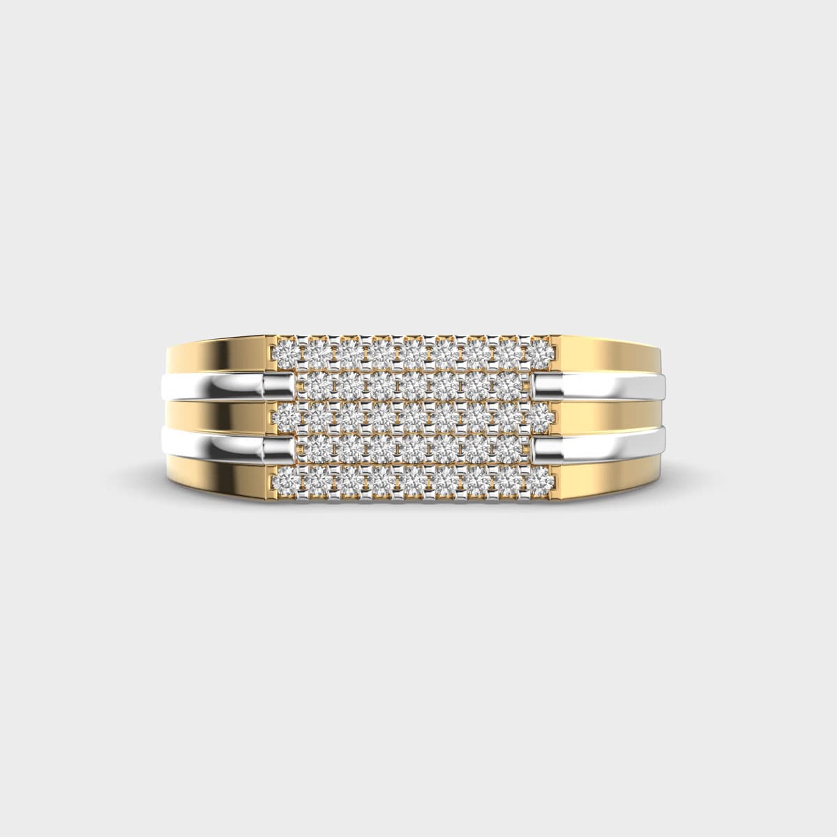 Parallel Row Pavé Diamond Ring For Men