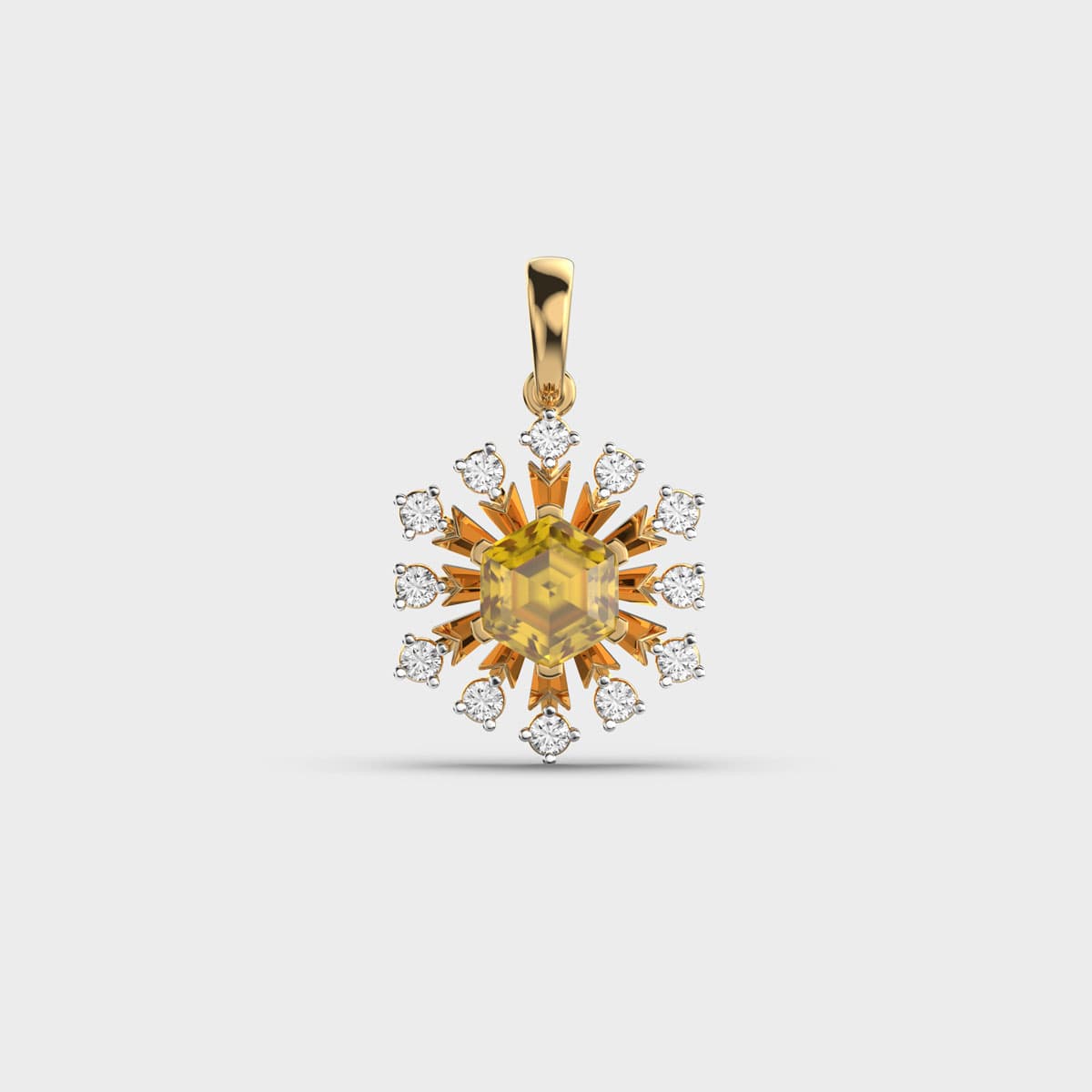 Sunburst Diamond Pendant (Without Chain)