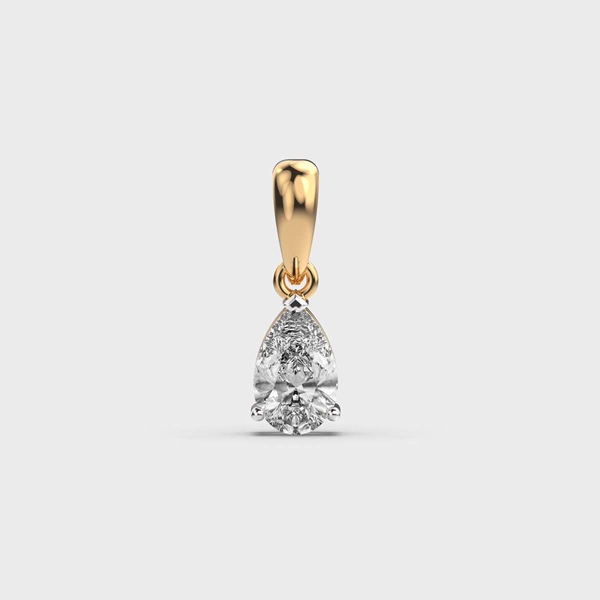 Miniature Pear Cut Diamond Pendant (Without Chain)