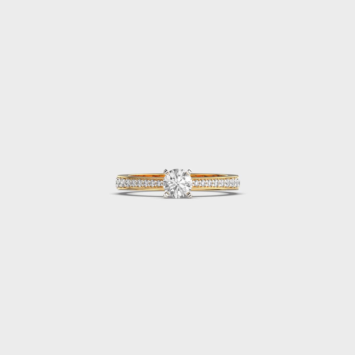 Soft Brim Round Diamond Ring