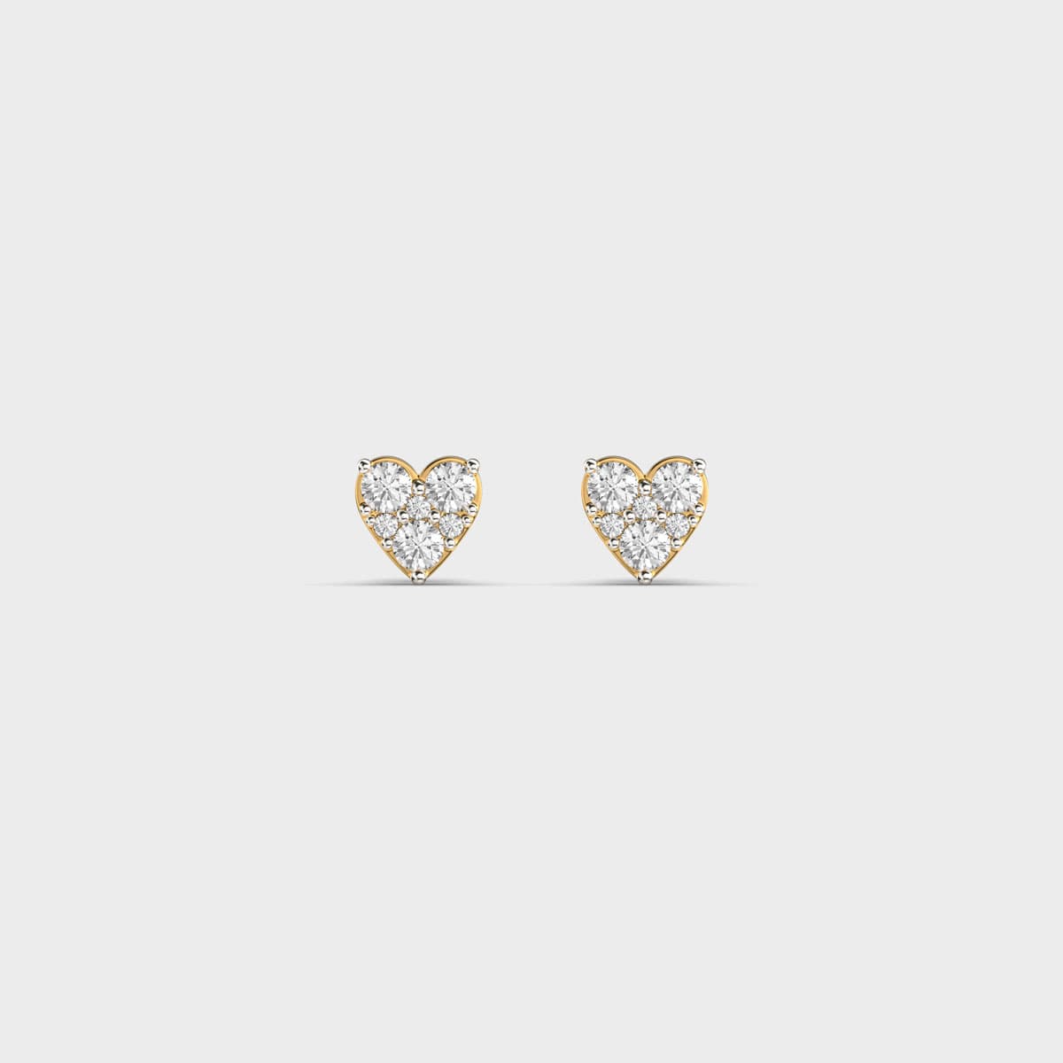 Miniature Diamond Three Heart Diamond Studs