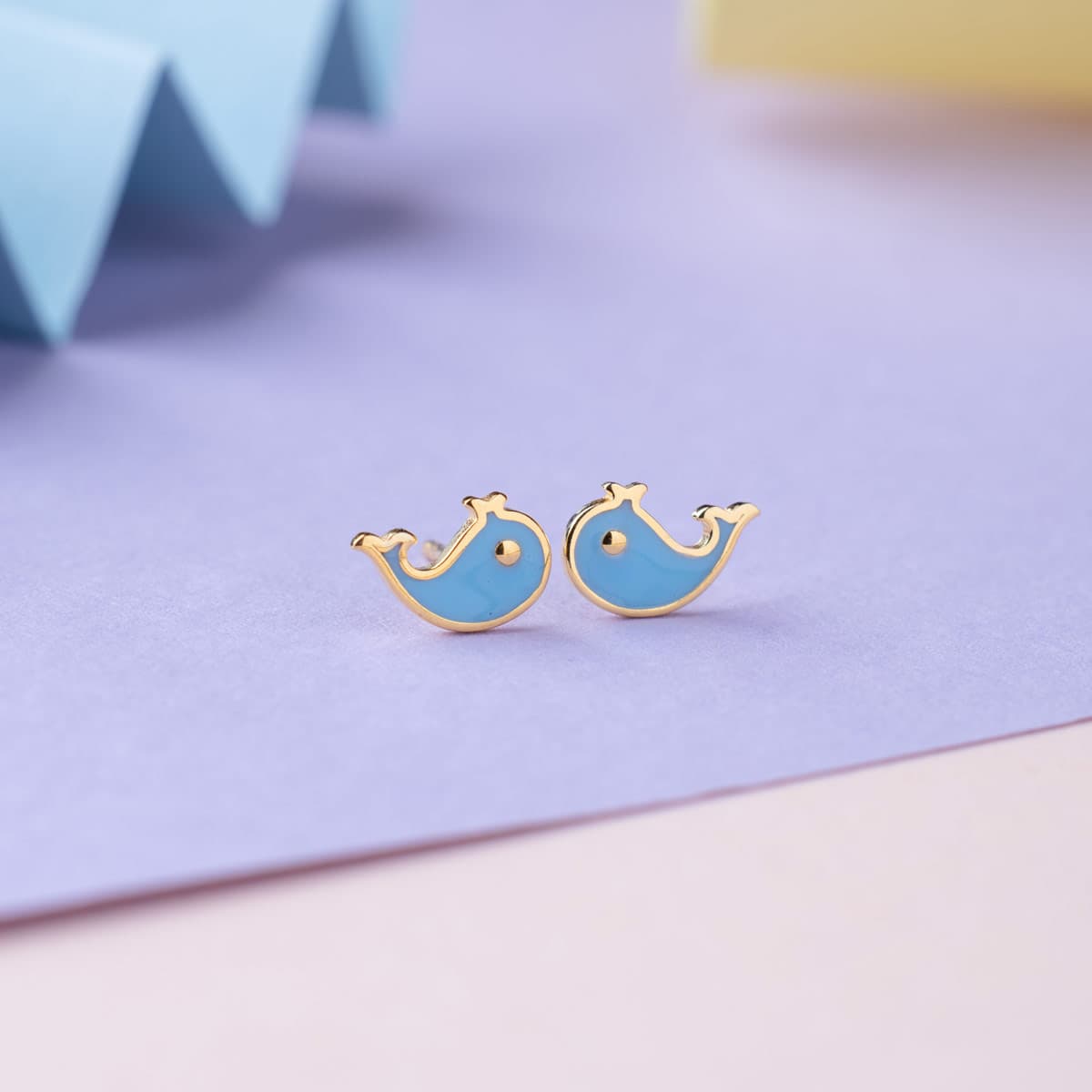 Talking Blue Robin Ear Studs For Kids