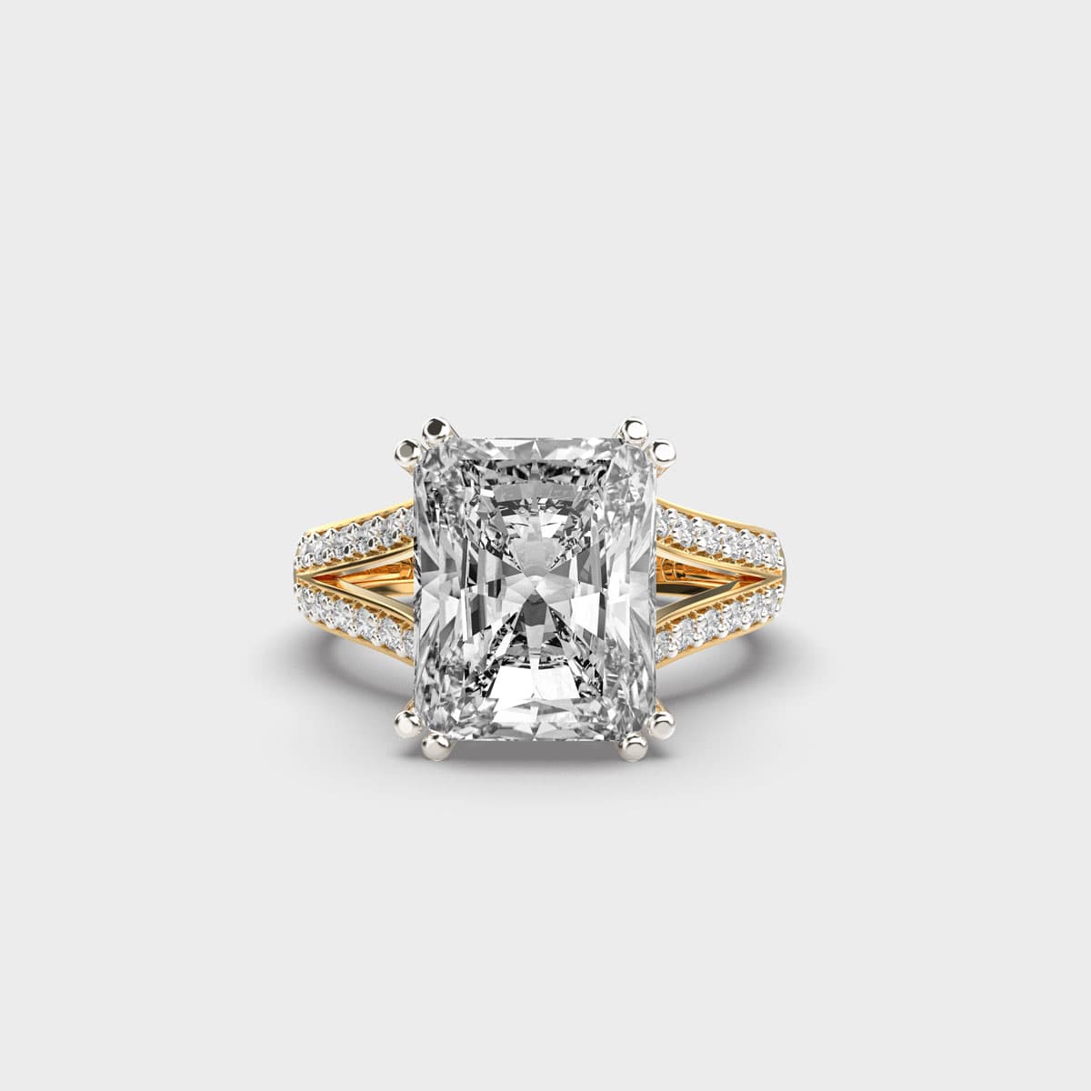 Royally Embellished Radiant Cut Diamond Ring