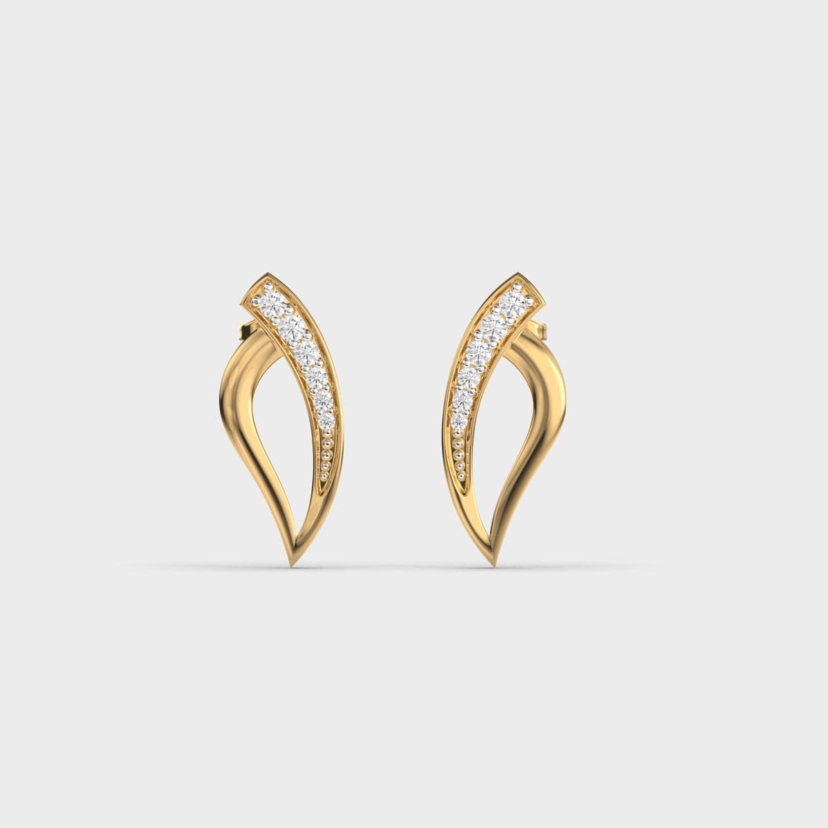 Graceful Leaf Diamond Studs