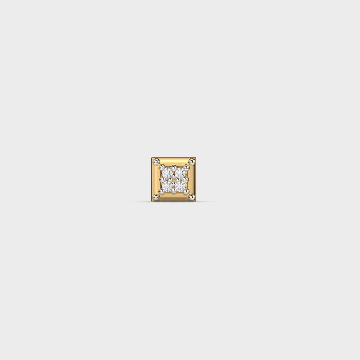 Squared Quad Diamond Stud For Men