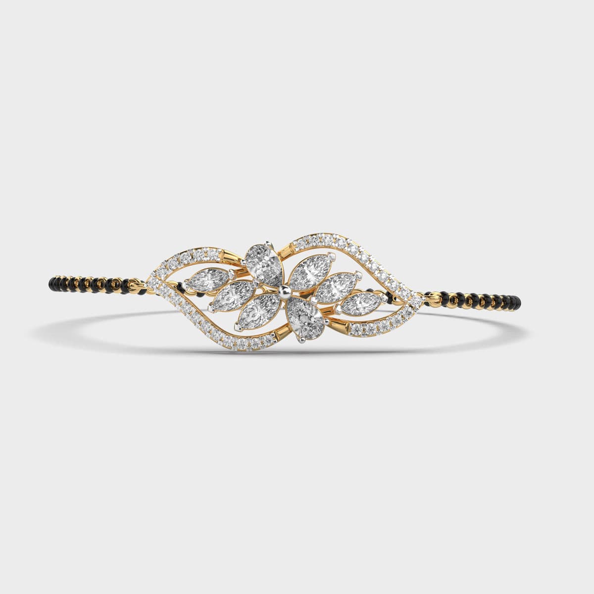 Blooming Petal Diamond Mangalsutra Bracelet