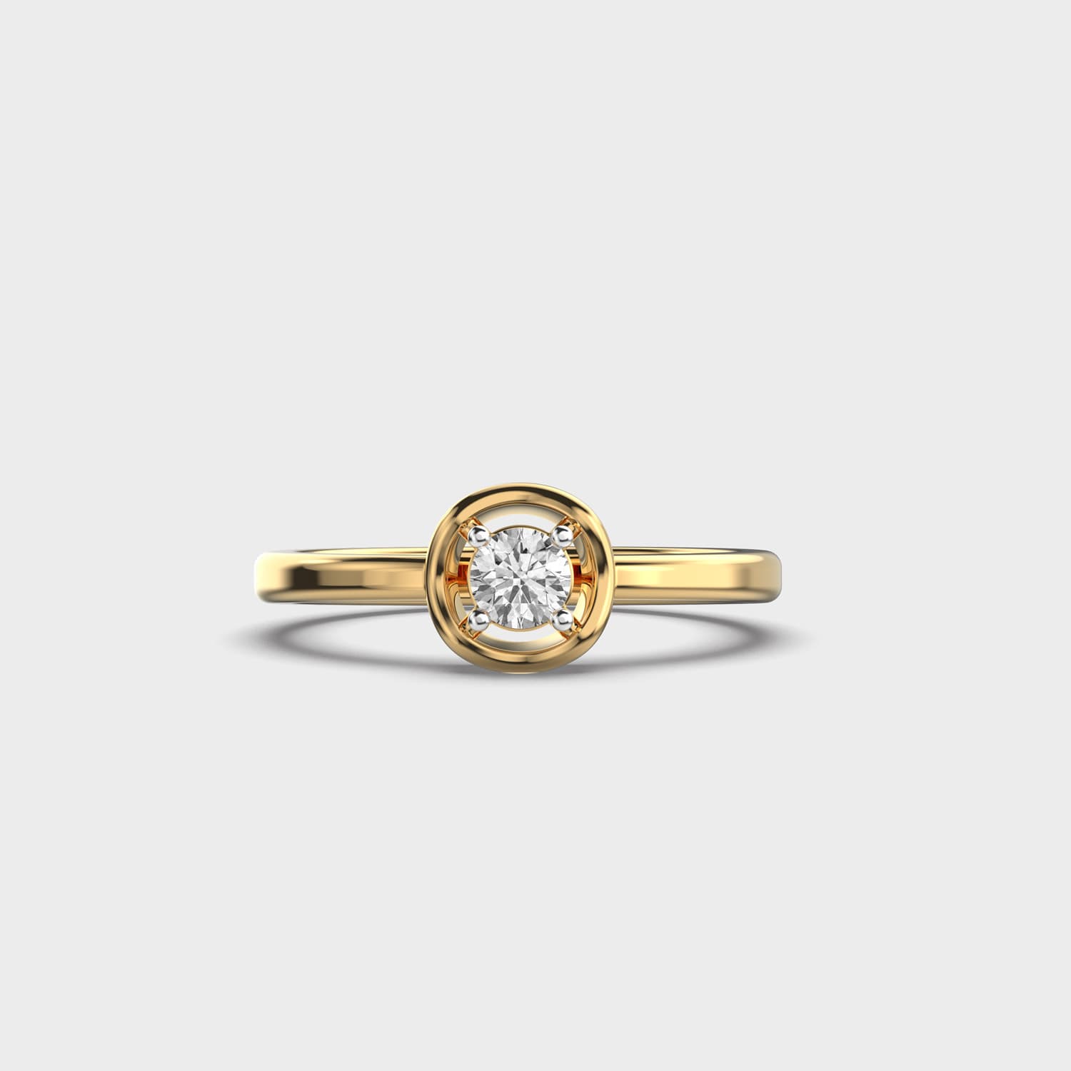 Floating Orbit Solitaire Diamond Ring