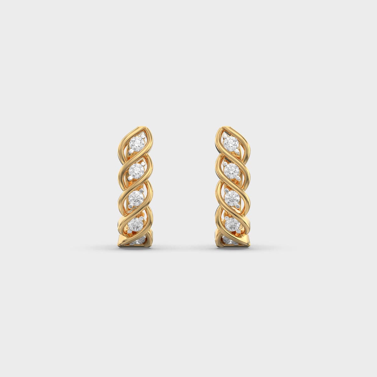 Braided Rope Diamond Huggies