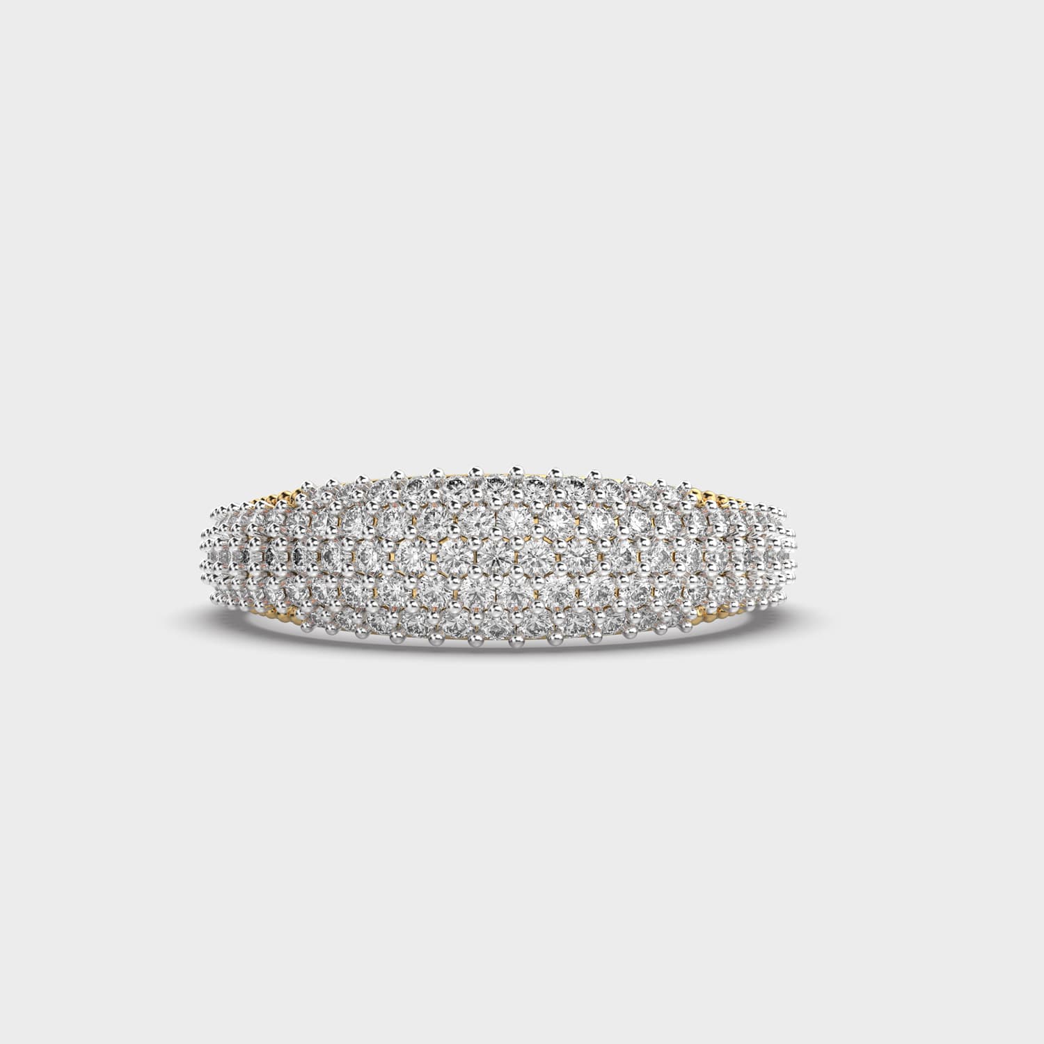 Rounded Dome Pavé Diamond Ring